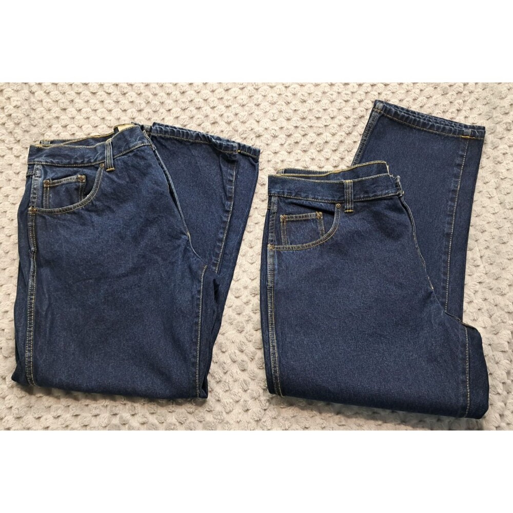 Lot of 2 Red Head Blue Jeans Pair 42x32 Denim Workwear Classic Straight Leg